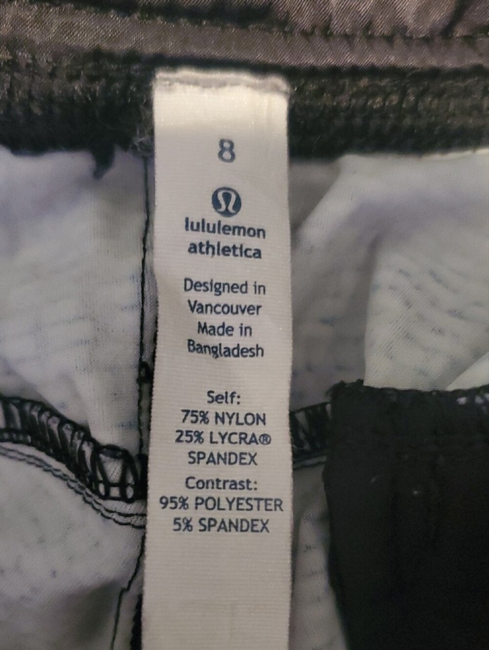 lululemon athletica Black Patterned Track Pants with Black Panels - Picture 2 of 3
